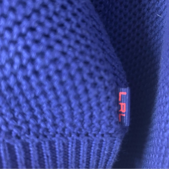 Lauren Ralph Lauren Waffle Knit 100% Cotton Hoodie Purple/Blue Size Large - Picture 6 of 16